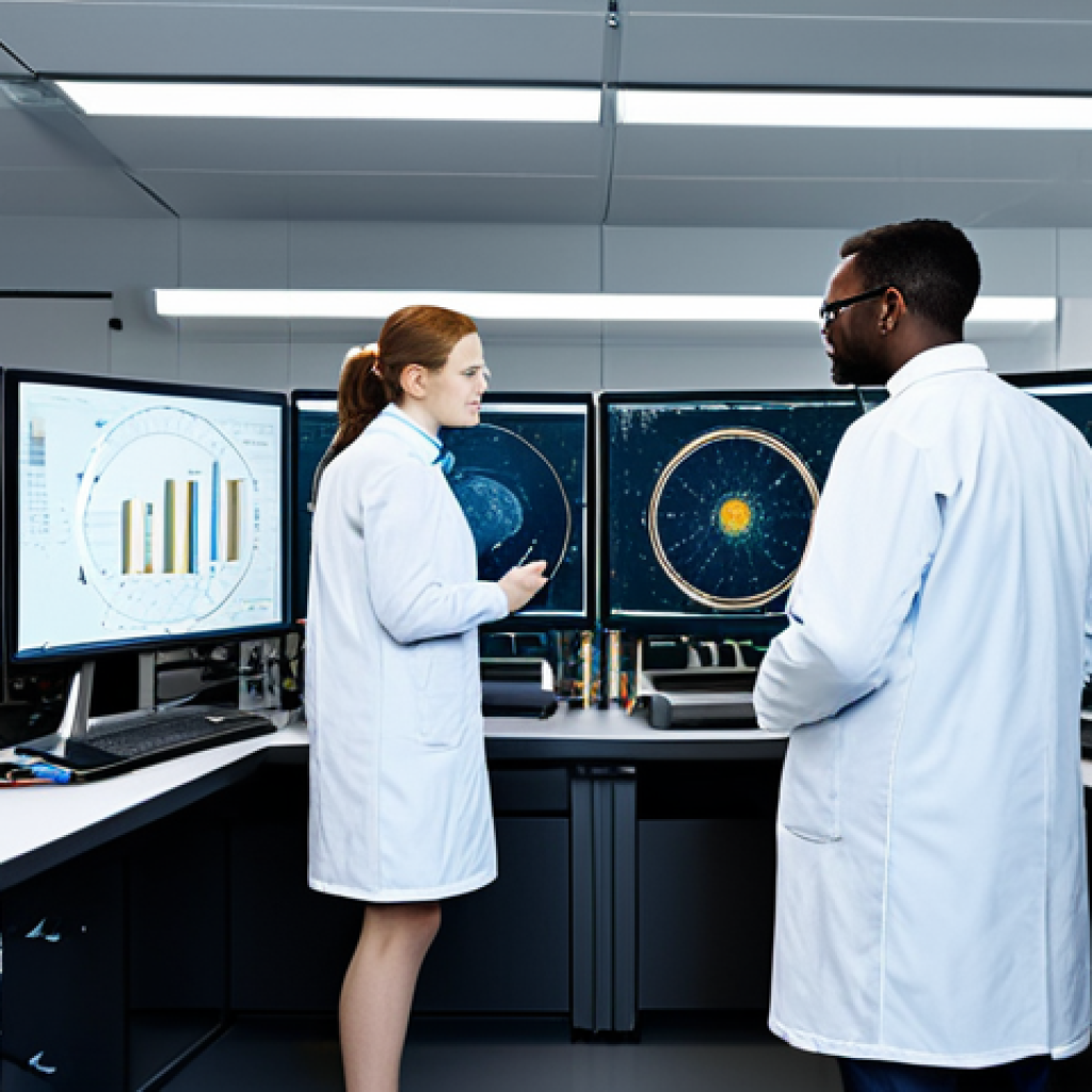 **
A team of diverse scientists collaborating on a quantum computer in a high-tech laboratory, fully clothed, appropriate attire, working on climate models, complex data visualizations displayed on screens, safe for work, perfect anatomy, natural proportions, professional, family-friendly, high-quality rendering, realistic.
**