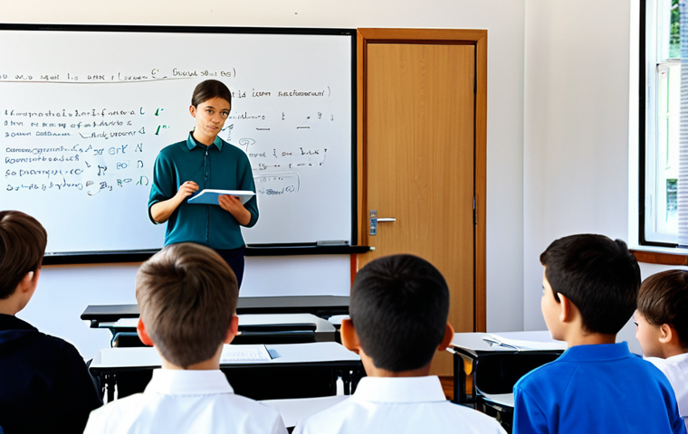 양자 컴퓨터의 소프트웨어 생태계 - Quantum Programming Concepts**
"A brightly lit modern classroom scene with students attentively lis...