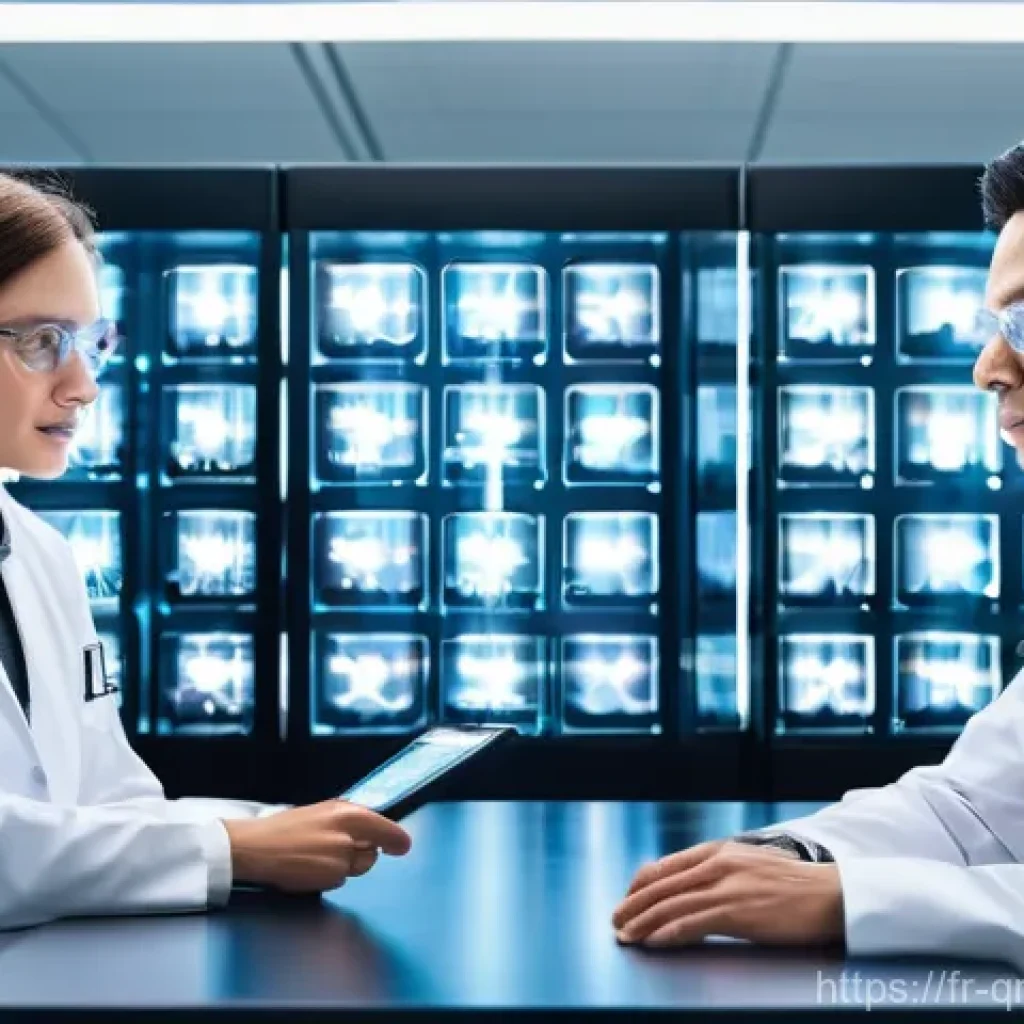 양자 컴퓨터의 산업 발전 가능성 - **Quantum-Powered Medical Breakthroughs**
    A group of diverse scientists, including men and women...