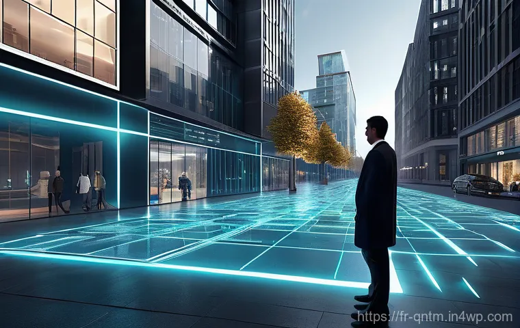 양자 컴퓨터의 산업 발전 가능성 - **Global Quantum-Optimized Logistics Network**
    A panoramic, high-angle view captures a massive, ...