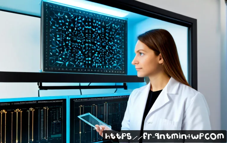 Home 17 양자 컴퓨터와 인공지능의 융합 - Photorealistic modern French research laboratory, a quantum computer cryostat with elegant gold and ...
